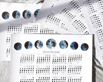 Lunar Phases Calendar 2018, Moon Phases, Moon Calendar