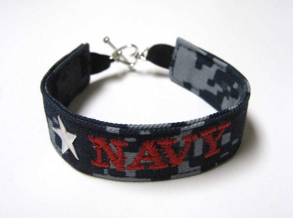 Navy Name Tape Military Bracelet Navy Camo Bracelet Custom