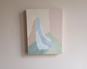 original abstract oil painting on wood panel