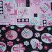 Butterfly and Flowers with Glitters or Pink Patch by Spring Creative 100% Cotton Fabric 44" Wide Sold by the Yard