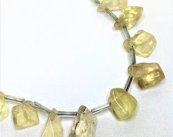 Lemon Quartz Irregular Nuggets Gemstone Beads Around 12mm x 10mm Lemon Natural Stone Beads Jewellery Making LynnsGemSupplies