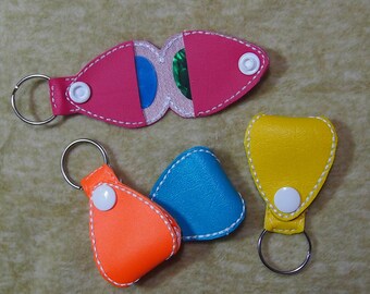 Guitar Pick Holder Holds 2 Picks | Guitar Pick Case | Pick Cary Case | Guitar Key Chain | Guitar Carry Case | You Pick Vinyl Outer Color