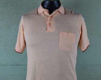 Vintage Van Heusen Wimbledon Polo t-shirt / Classic Casual Pocket Polo Tee Shirt / 70s 80s / Fits like a Small