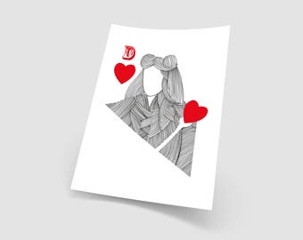 "Queen of hearts" decorative poster A3
