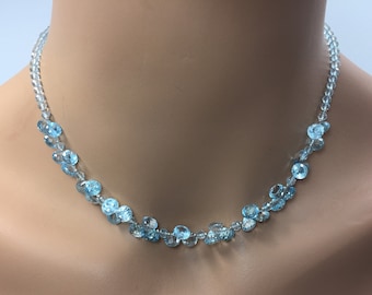 Blue Topaz Necklace in Sterling Silver