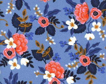 Cotton + Steel - Rifle Paper Co. - Les Fleurs - Birch Floral in Periwinkle