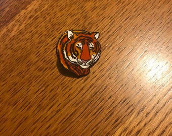 Vintage 1980's Tiger Enamel Pin