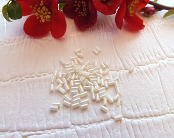 TOHO 3mm colored NAJARO WHITE BUGLE beads 5G sachet