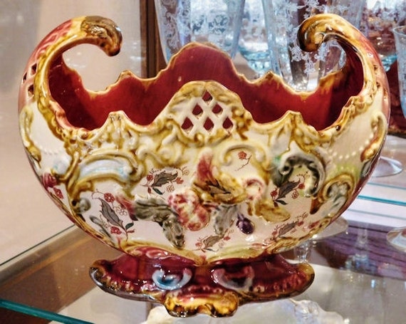 Majolica / Jardiniere /Planter /Art Nouveau / GMK Grand Majolica Karlsruhe / Grand Ducal Germany