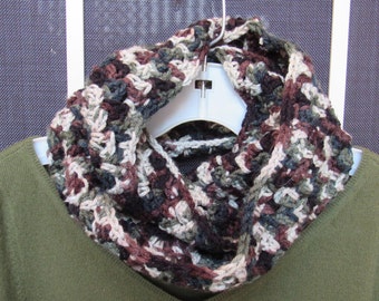 Double wrap infinity scarf in earth tones