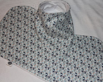 Baby Bandit Bib and Burp Cloth, geometric, baby shower, gift
