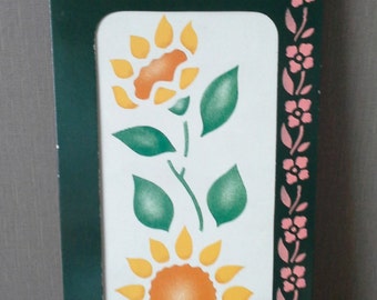 yellow sunflower stencil unused country style