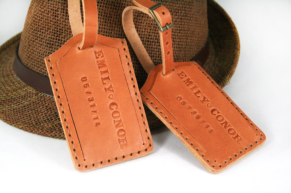 monogram luggage tag