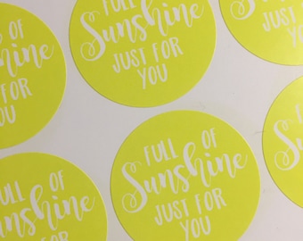 Full Of Sunshine Just For You Happy Mail Stickers 37mm