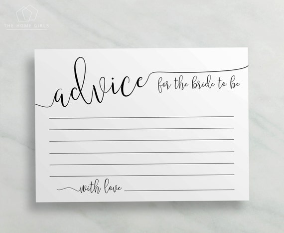 Bridal Shower Advice Cards / Printable Advice for the