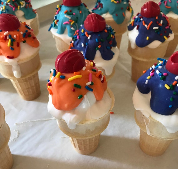 Multicolor Dipped Ice Cream Cone Cake Pops with Sprinkles and
