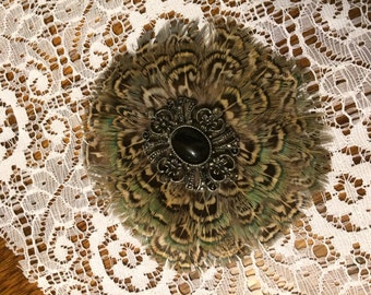 Pheasant Feather Hair Piece