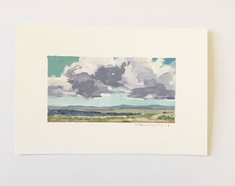 Over the Bluffs • original gouache painting