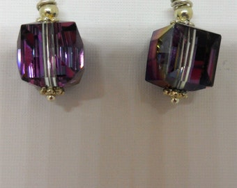 Beautiful Austian Crystal Cube Earrings