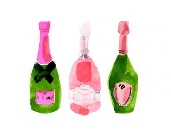 Bar Cart Art: Pink Champagne