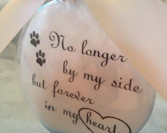 Pet Memorial Christmas Ornament - In Memory Gift - No Longer By My Side Forever in My Heart - Loss of Cat - Personalized Dog Keepsake