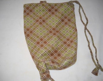 LARGE Soft PLAID One-Strap BACKPACK
