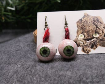 Green Eyeball Earrings