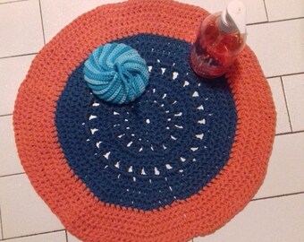 round rag rug in crochet