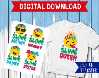 Emoji iron on, Slime queen iron on, science Shirt diy, Slime Iron On Transfer, printable, clipart