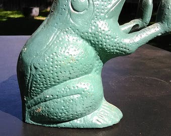 Two (2) Cast Iron Frog doorstops/book ends