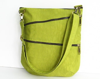 Sale - Water-Resistant Messenger Bag in Apple Green, tote, cross body bag, shoulder bag, purse - Enya