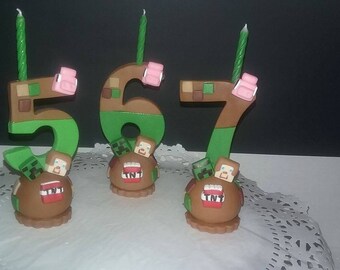 Minecraft inspired candle numbers