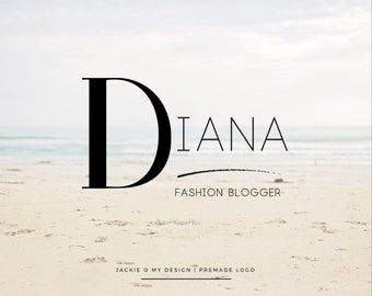 Premade Customizable Logo Design - Minimal Logo - Typeface - Handwritten Logo - Photography Business Blog Brand Logo - Branding - Diana