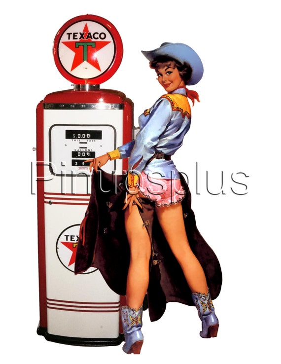 Retro 50s Gas Pump Vintage Pinup Waterslide Decal For Guitars 4715