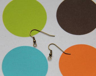 The pair of medium bronze hook earrings