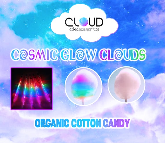 50 cosmic glow clouds organic cotton candy party