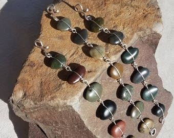 River Stone Silver Bracelet