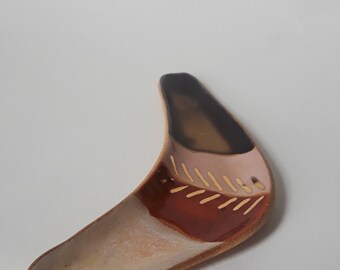small gold luster boomerang dish