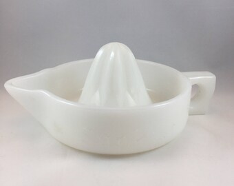 Vintage Sunkist Juicer - Vintage Milk Glass - Large Juicer - White Juicer - Sunkist Orange - Kitchen Tools - Kitchen Decor - Gifts for Cooks
