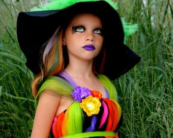 Wicked Witch Costume - Tutu Dress - Costume - Fancy Witches Hat - Sizes 6, 7/8 or 9/10 - Witch Costume - Pageant Dress - Pageant Costume