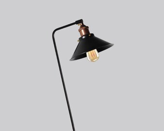 Vintage Retro Industrial table lamp black with adjustable copper lamp holder