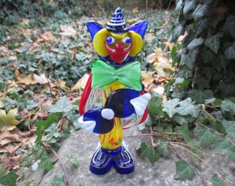 Murano Glas Clown, Glas Clown, Clown, Glas, Skulptur, Glas Skulptur, Glas Figur, Murano, Deko, Vintage Deko, Handarbeit, Glas Design,