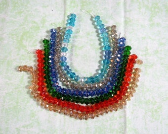 8mm Designer Crystal Faceted 8mm Rondelle Bead Strand (B386 i-n)
