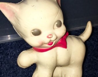 vintage Ruth Newton Sun Rubber baby squeaky toy kitty cat