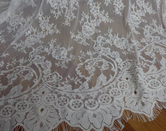 fabric french lace chantilly floral graceful bridal soft