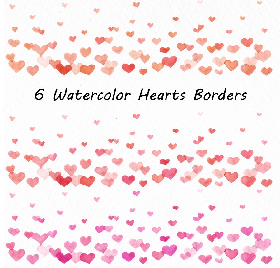 Download Watercolor hearts borders clipart confetti clip art hearts