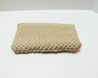 Vintage Clutch Handbag 70s Woven Clutch Bag Hinge Close Too Cute