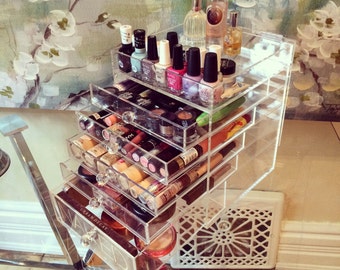 Clear Acrylic Makeup Organizer Beauty Cube