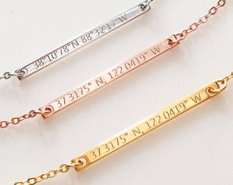 Best Friend Personalized Necklace Custom Necklace Custom Bar Necklace, Personalized Jewelry Personalized Bar Necklace Customized - 1N