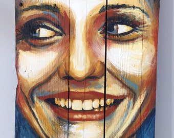 Painting on wood "Sunrise"